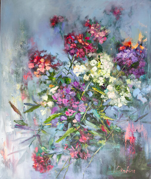 (SOLD) Country Flowers, Oil Painting on Canvas, 60 X 50cm