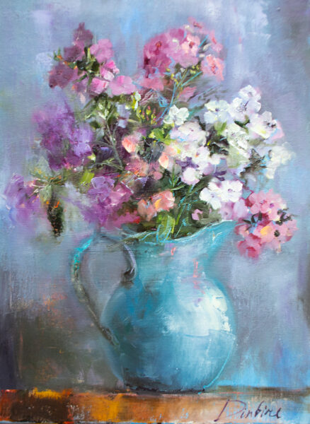 ( SOLD) Phlox in a Vase, Oil Painting on Canvas, 40 X 30cm