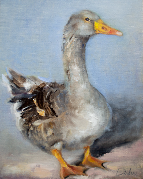 Grey Goose, Oil Painting on Canvas, 50 x 40 cm