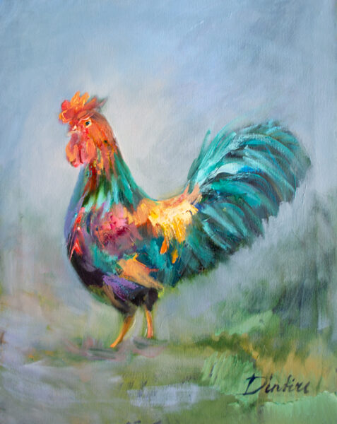 Cock Bird, Oil Painting on Canvas, 50 x 40 cm