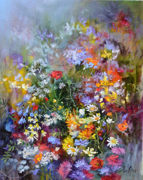 (SOLD) Colorful Meadow, Oil Painting on Canvas, 50 x 40 cm