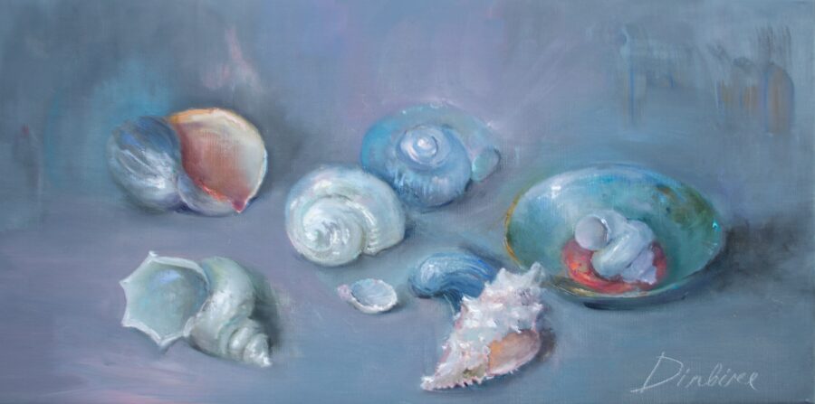 Snail Shells, Oil Painting on Canvas, 30 x 60 cm