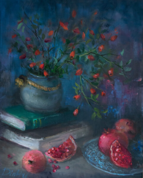 (SOLD) Still Life in Dark, Oil Painting on Canvas, 50 x 40 cm