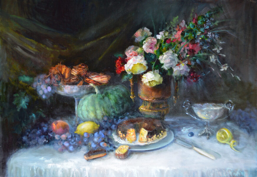 Still Life Parties, Oil Painting on Canvas, 70 x 100