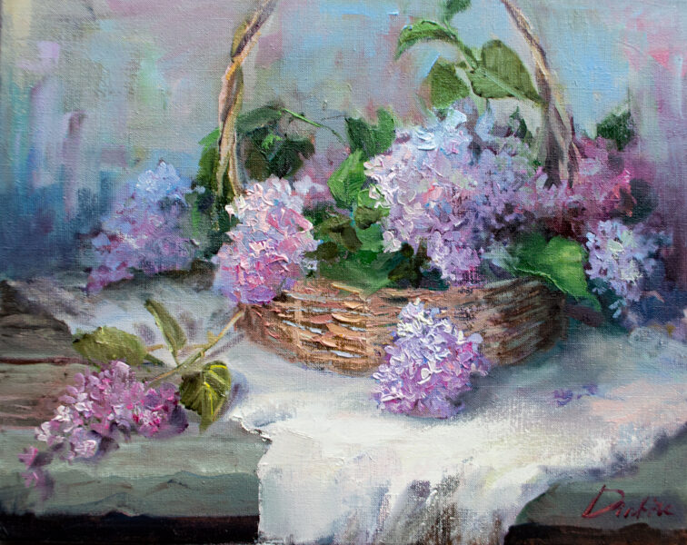 (SOLD) Lilacs, Oil Painting on Canvas, 40 X 50cm