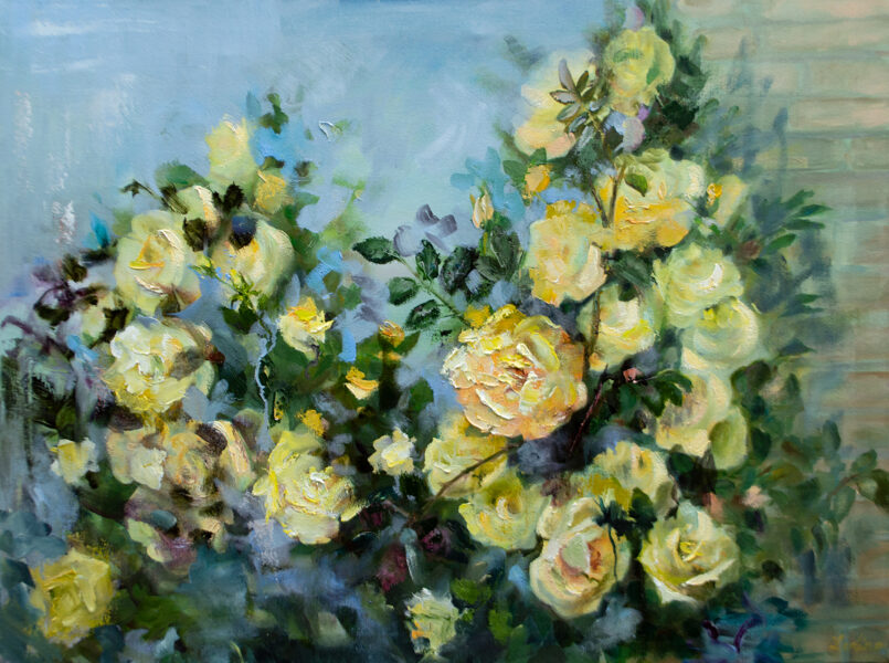 (SOLD) Silent Nature Roses, Oil Paintings on Canvas, 60 X 80cm