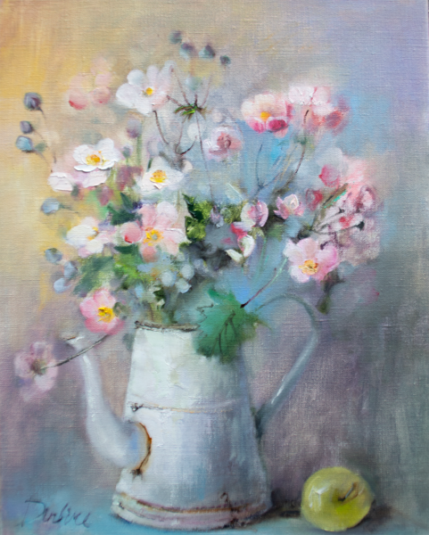 (SOLD) Flowering Vase, Oil Painting on Canvas, 50 x 40 cm