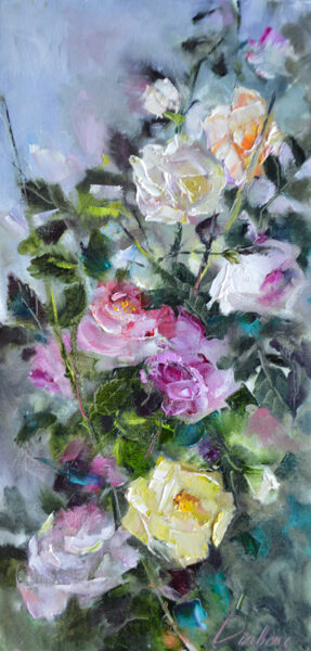 (SOLD) Roses, Oil Painting on Canvas, 60 X 30cm