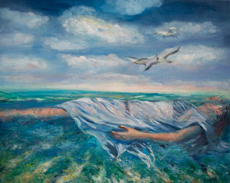 Swimmer Woman, Oil Painting on Canvas, 40 x 50 cm