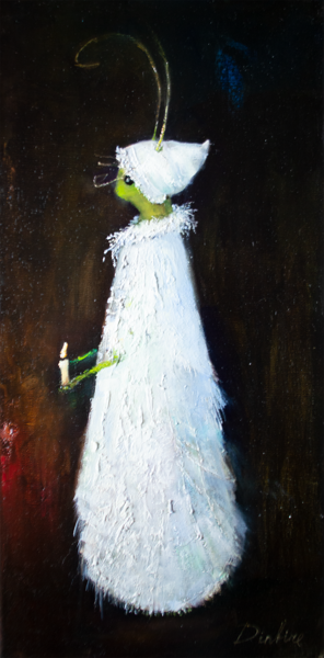 Bug Lady, Oil Painting on Canvas, 60 x 30 cm