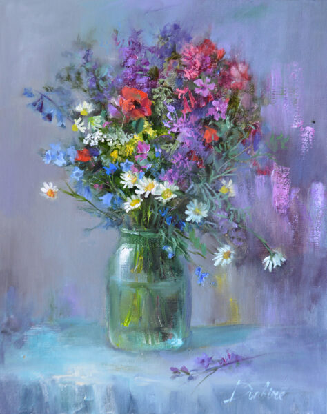 (SOLD) Wild Flowers, Oil Painting on Canvas, 50 x 40 cm