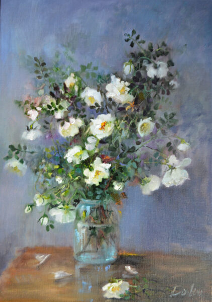 (SOLD) Flowers in Vase, Oil Painting on Canvas, 70 x 50 cm
