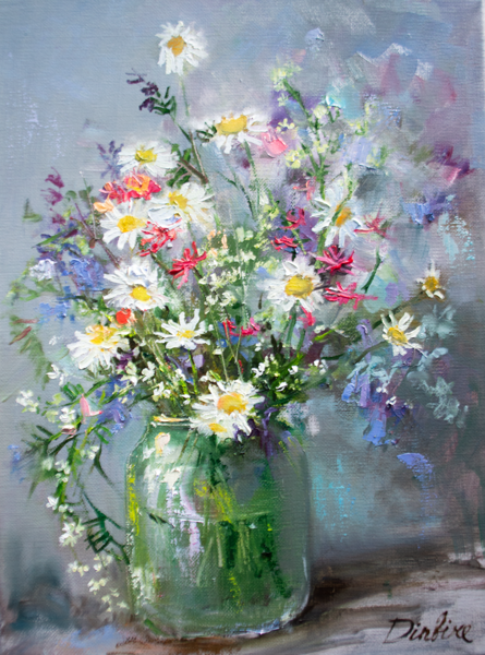 (SOLD) Wild Flowers, Oil Painting on Canvas, 50 x 40 cm