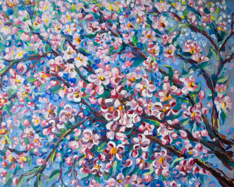 Spring Blooms, Oil Painting on Canvas, 50 x 40 cm