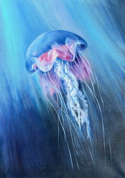 Jellyfish, Oil Painting on Canvas, 70 x 50 cm