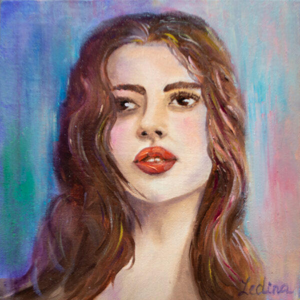 Woman Portrait, Oil Painting on Canvas, 20 X 20 cm