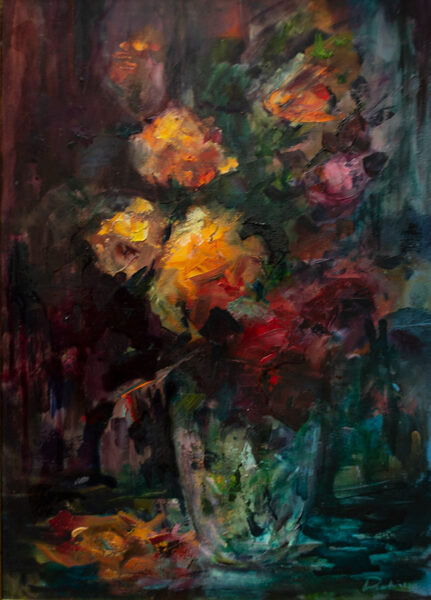 (SOLD) Vintage Roses, Oil Painting on Canvas, 70 x 50cm