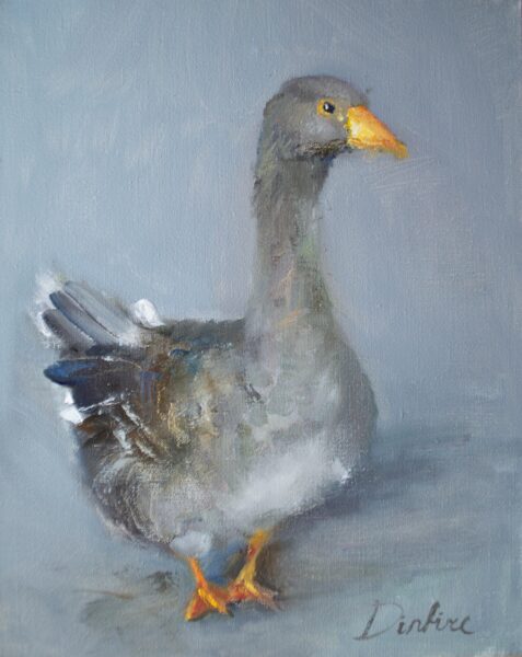 (SOLD) Grey Goose, Oil Painting on Canvas, 50 x 40 cm