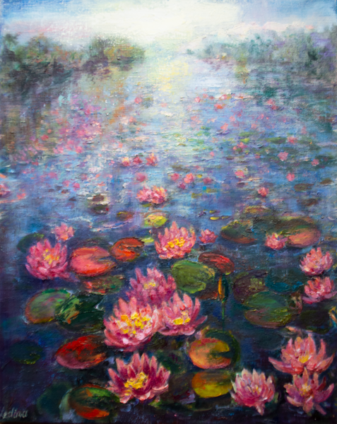 Water Lilies, Oil Painting on Canvas, 50 X 40cm