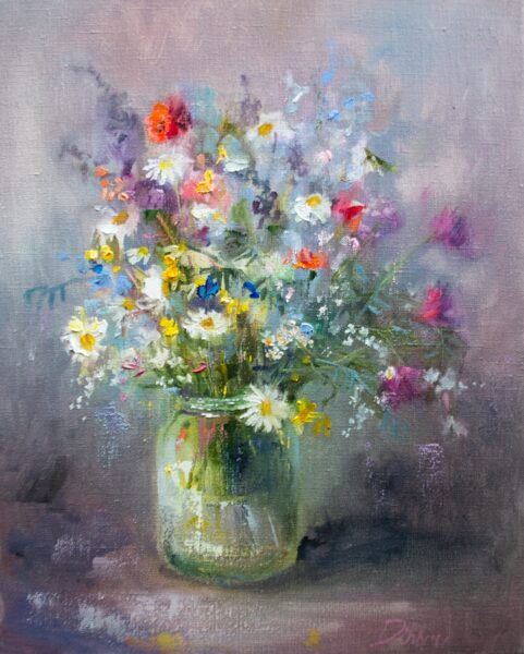 Wild Flowers, Oil Painting on Canvas, 50 x 40 cm