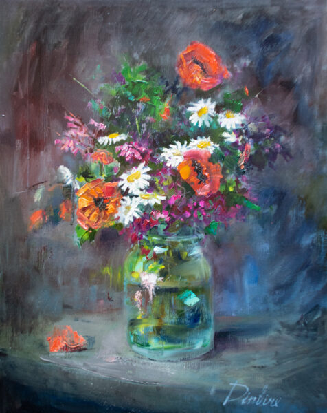 Wild Flowers, Oil Painting on Canvas, 50 x 40 cm