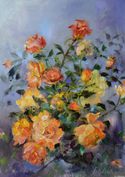 Yellow Roses, Oil Painting on Canvas, 70 x 50 cm