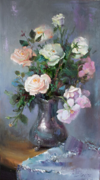 (SOLD) Roses, Oil Painting on Canvas, 70 X 40cm