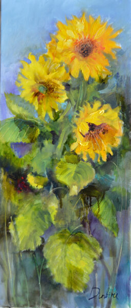 Sunflowers, Oil Painting on Canvas, 70 X 30 cm