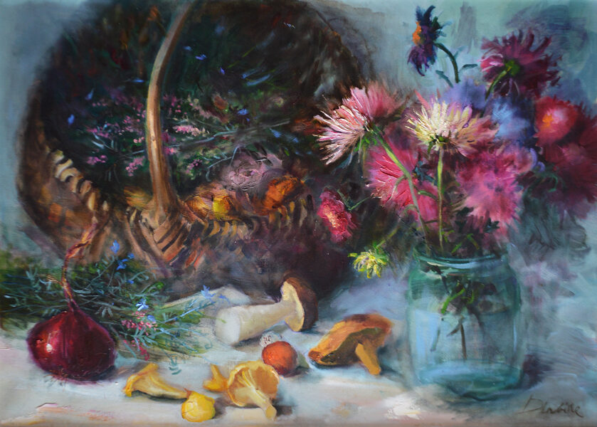 (SOLD) Still Life, Oil Painting on Canvas, Size: 50 X 70 cm, ships in a box