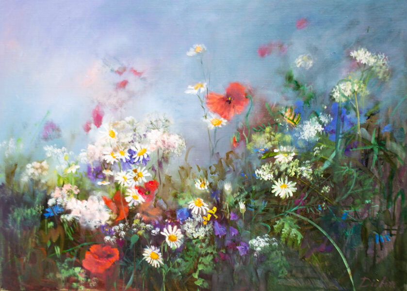 (SOLD) Morning in the Meadow, Oil Painting on Canvas, 50 x 70 cm