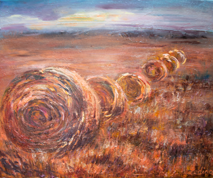 Hay Rolls, Oil Painting on Canvas, 38 x 46 cm