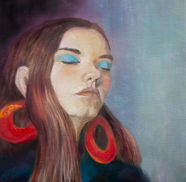 Portrait of a Woman, Oil Painting on Canvas, 30 x 30 cm