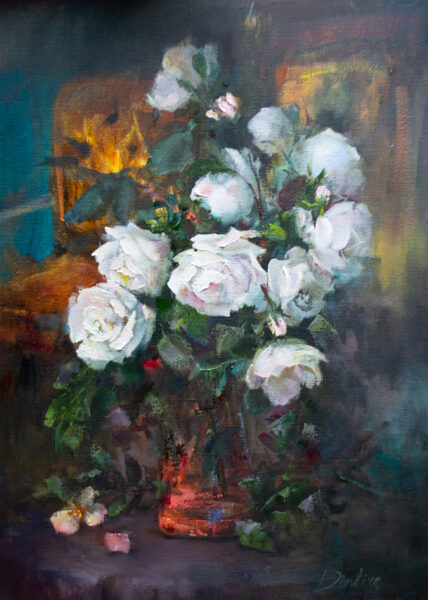 (SOLD) Vintage Roses, Oil Painting on Canvas, 70 x 50 cm