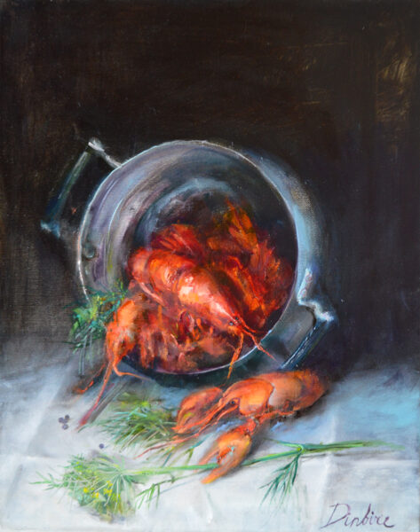 (SOLD) Cooked Crawfish, Oil Painting on Canvas, 50 x 40 cm