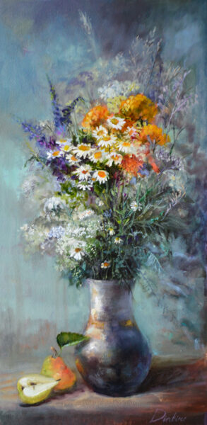 (SOLD) Vase and Still Life, Oil Painting on Canvas, 80 x 40 cm