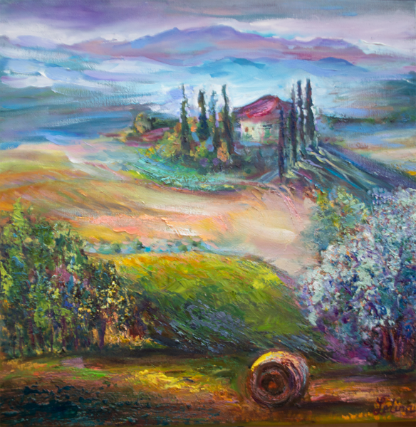 Tuscany, Oil Painting on Canvas, 40 x 40 cm