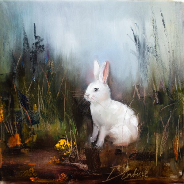 White Rabbit, Oil Painting on Canvas, 30 x 30 cm