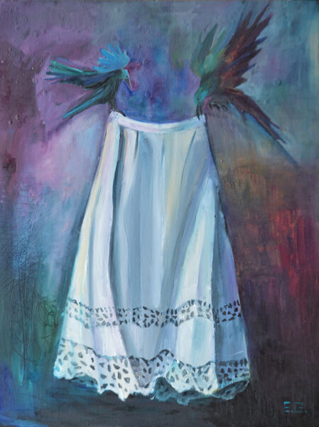 Flying Skirt, Oil Painting on Canvas, Size: 80 X 60 cm, ships in a box