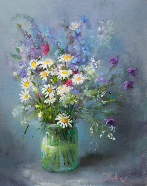 (SOLD) Wild Flowers, Oil Painting on Canvas, 50 x 40 cm