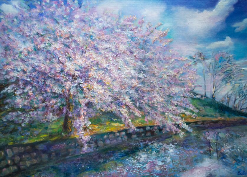 Blooming Apple, Oil Painting on Canvas, Size: 50 X 70 cm, ships in a box