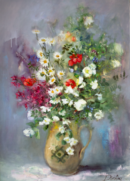 Wild Flowers, Oil Painting on Canvas, 70 x 50 cm