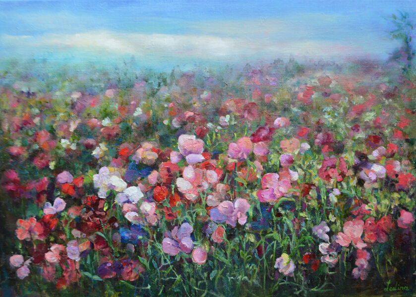 Colorful Meadow, Oil painting on Canvas, 50 x 70 cm