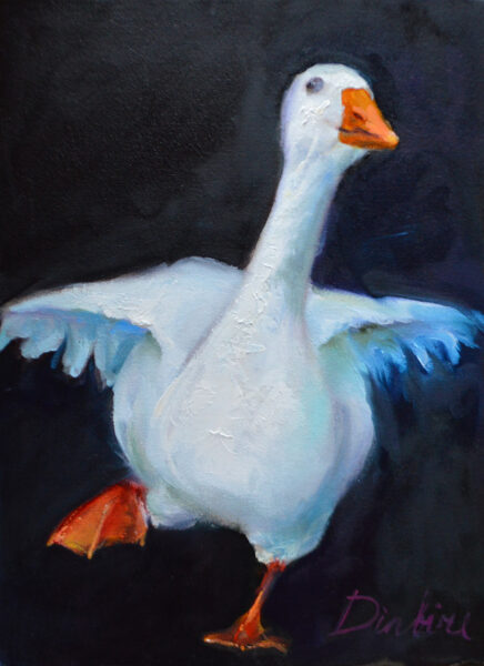 (SOLD) Funny Goose, Oil Painting on Canvas, 40 x 30 cm