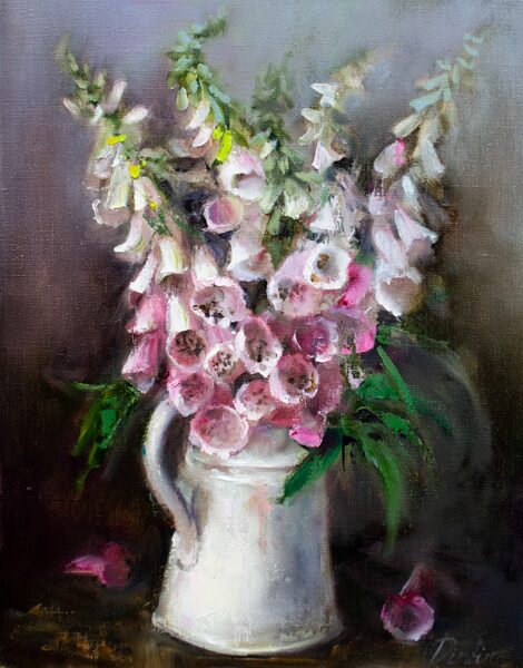 Flowering Vase, Oil Painting on Canvas, 50 x 40 cm